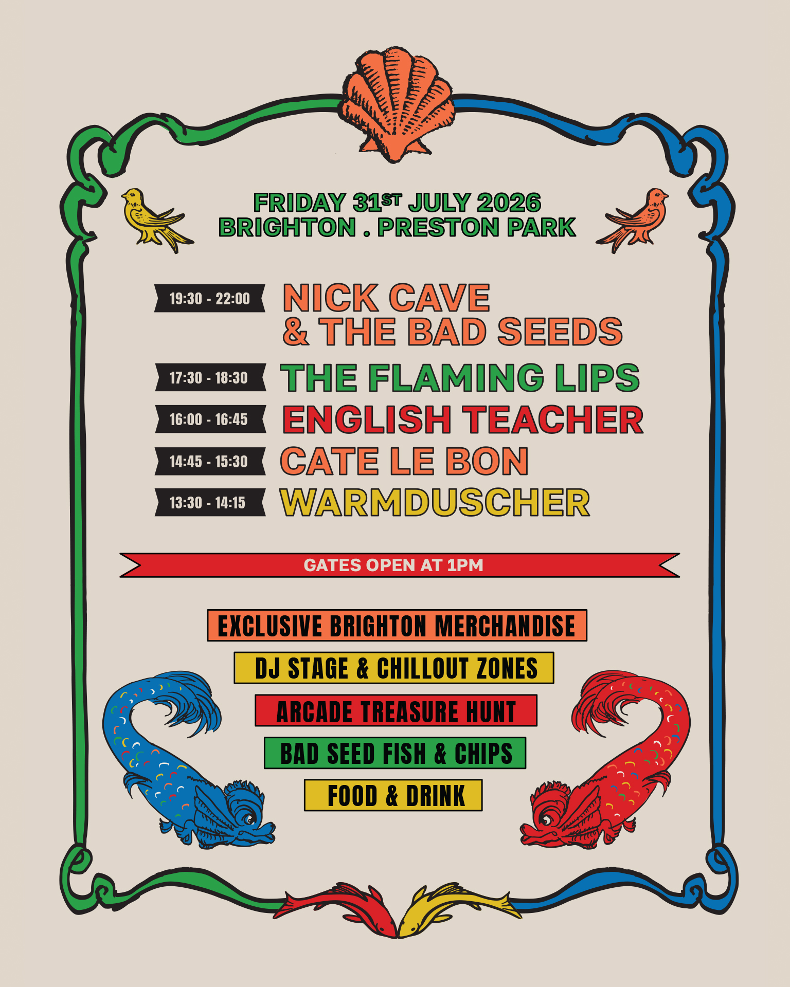 PRESTON PARK SET TIMES